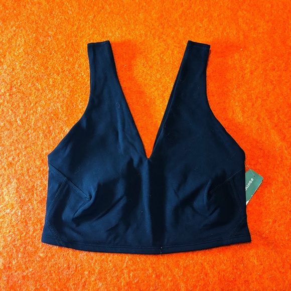 Free People Movement black Never Better V-neck bra top NWT - Picture 3 of 11